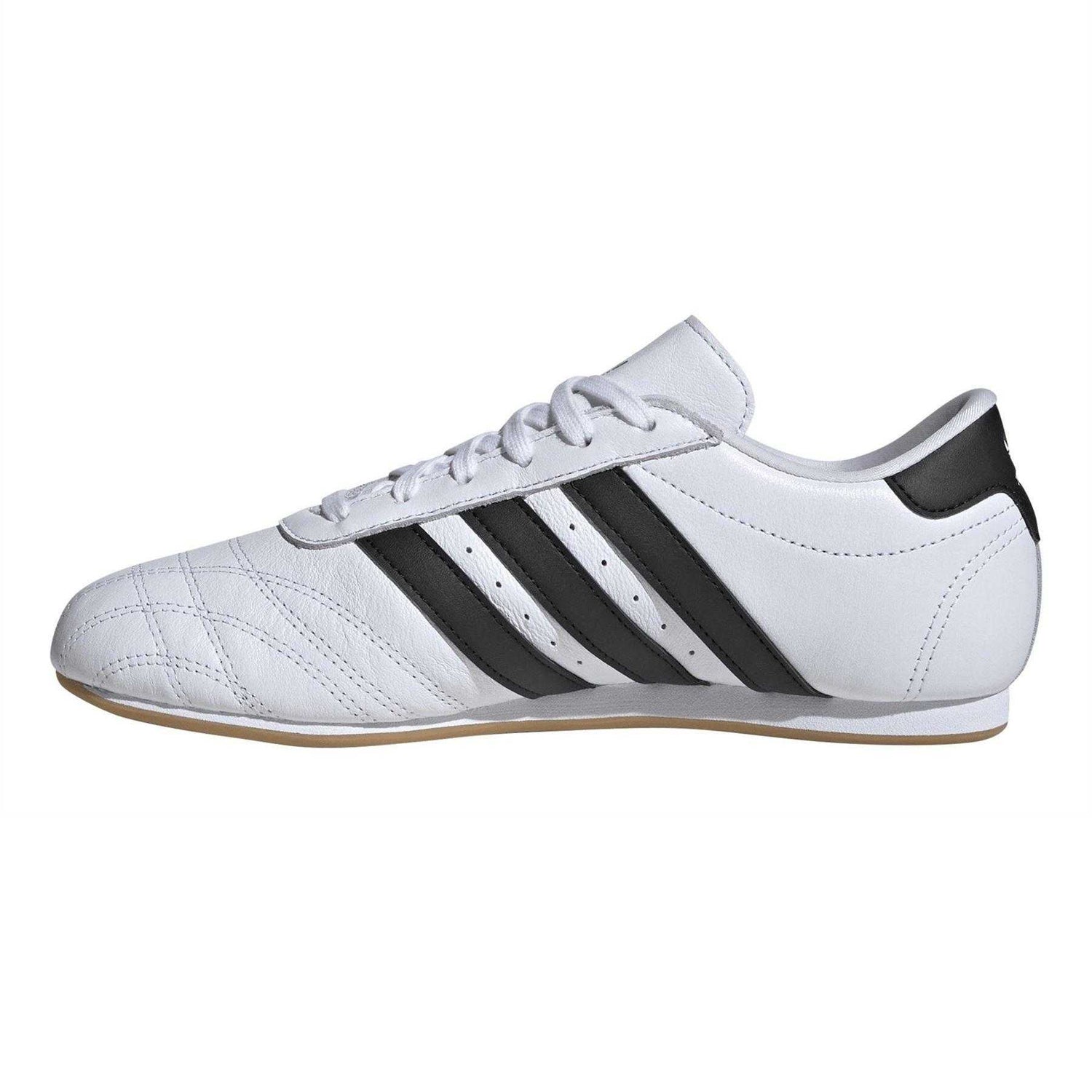 White-Black - Side - Adidas Womens-Ladies Lace Up Taekwondo Trainers