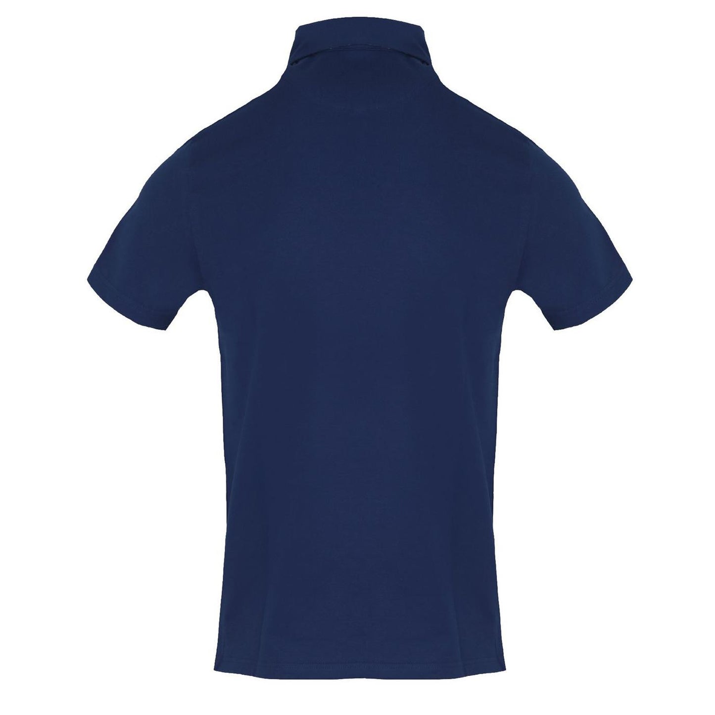 Navy - Back - Aquascutum Mens Collared Short-Sleeved Polo Shirt