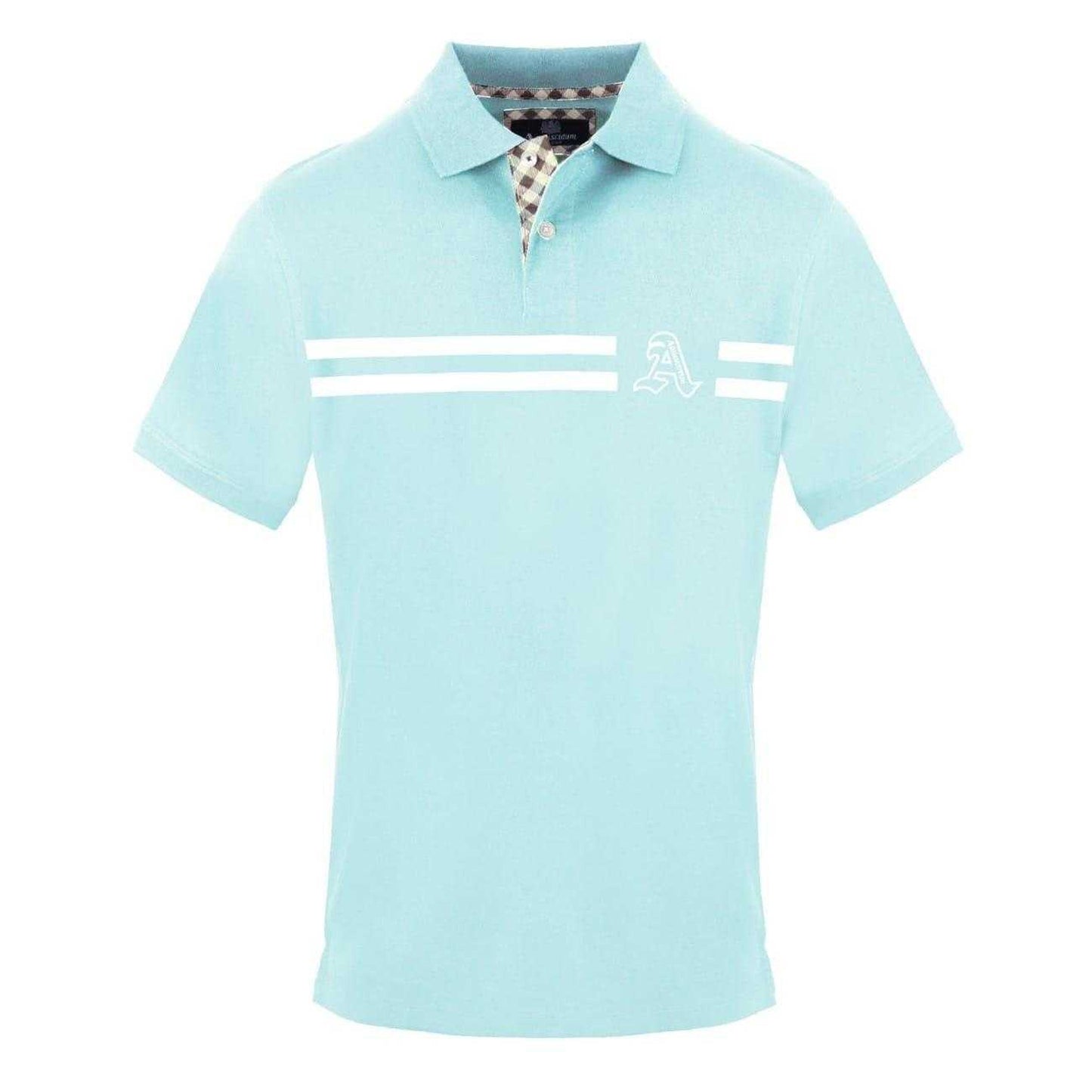 Sky Blue - Front - Aquascutum Mens Collared Short-Sleeved Polo Shirt