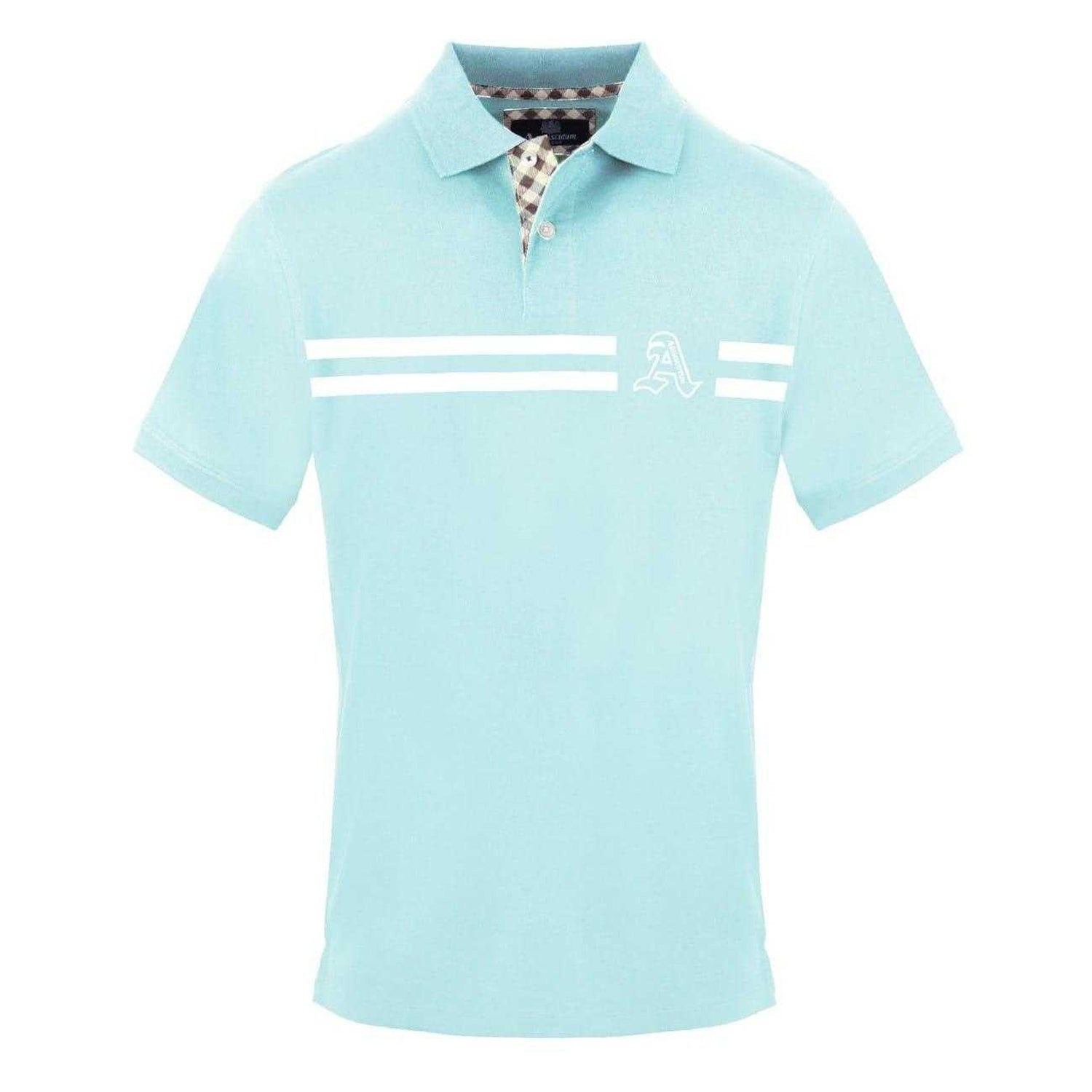 Sky Blue - Front - Aquascutum Mens Collared Short-Sleeved Polo Shirt