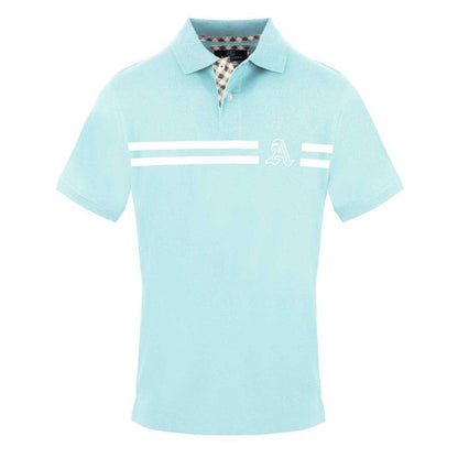 Sky Blue - Front - Aquascutum Mens Collared Short-Sleeved Polo Shirt