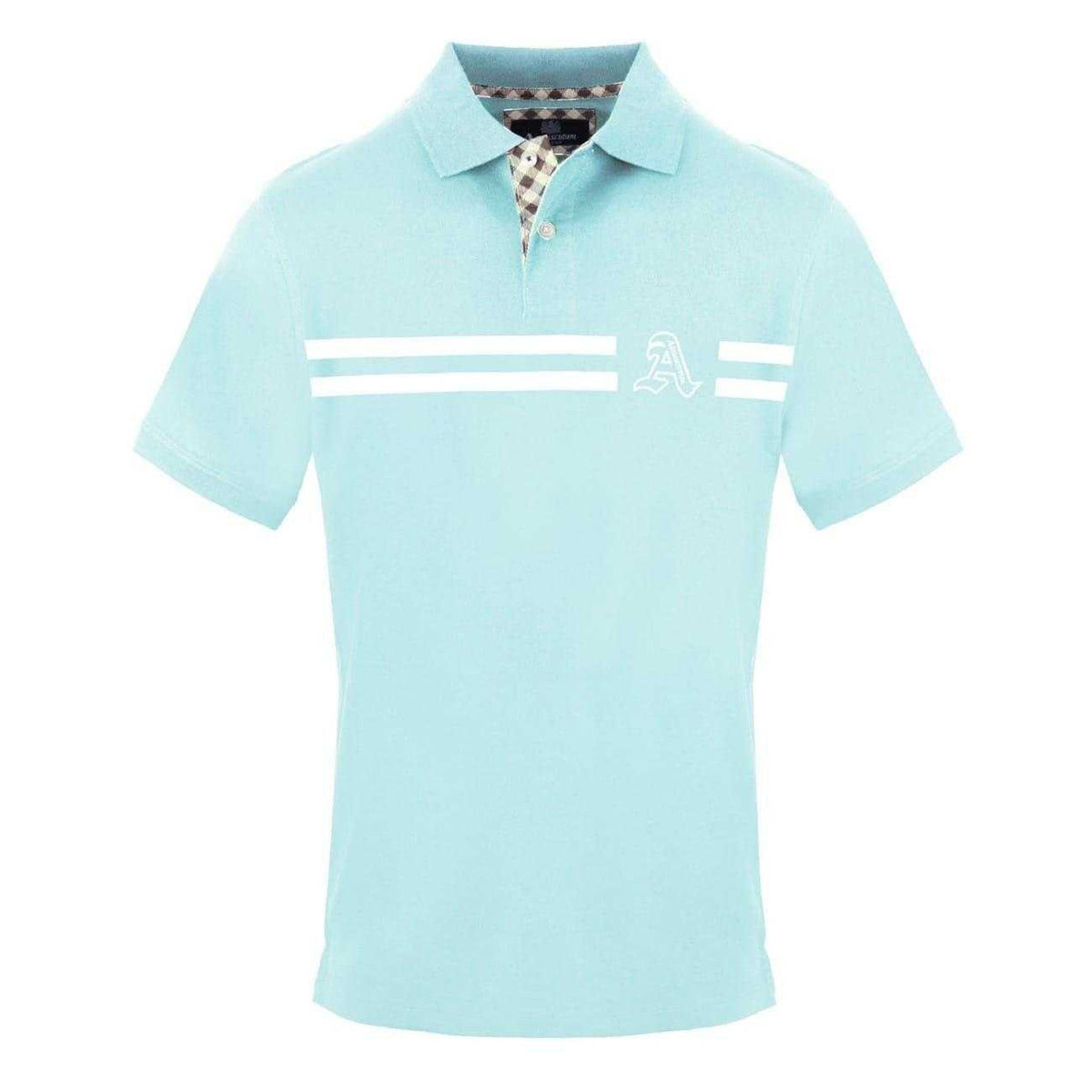 Sky Blue - Front - Aquascutum Mens Collared Short-Sleeved Polo Shirt