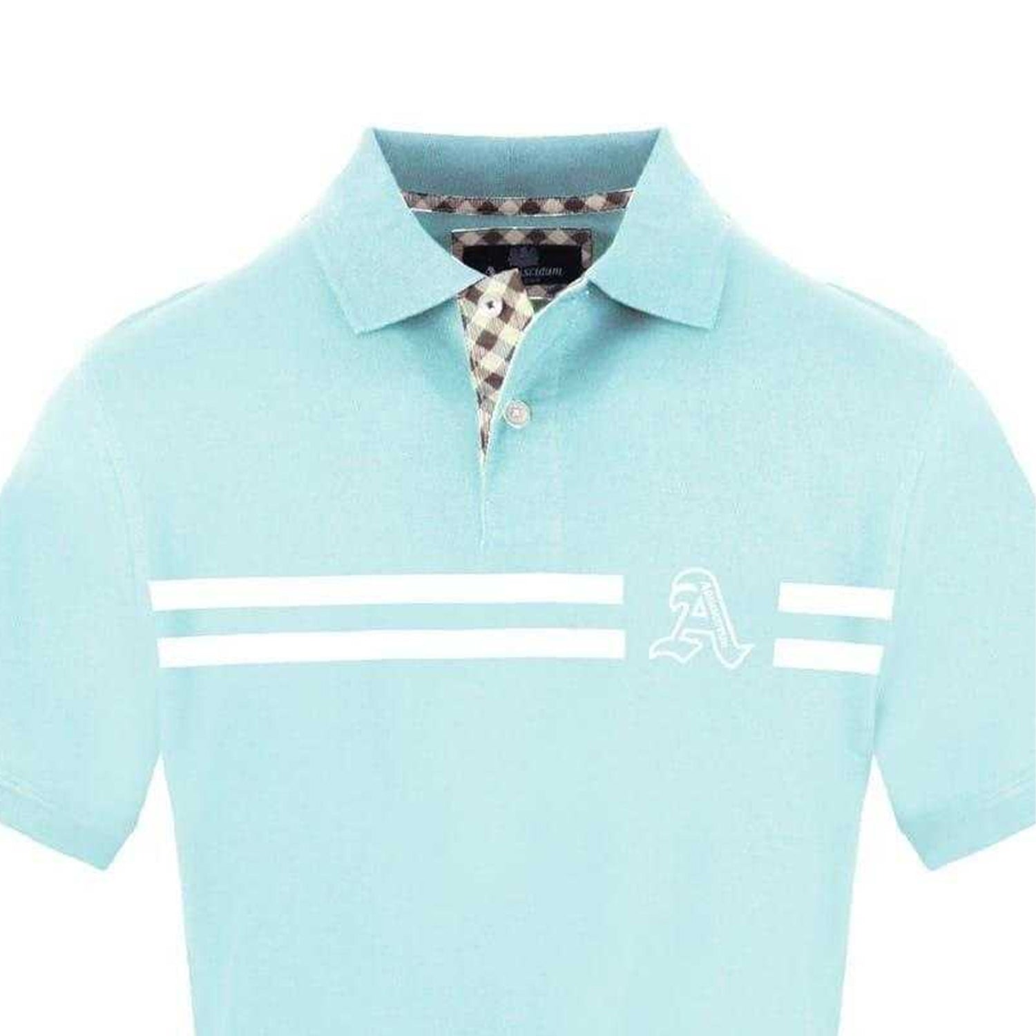 Sky Blue - Side - Aquascutum Mens Collared Short-Sleeved Polo Shirt
