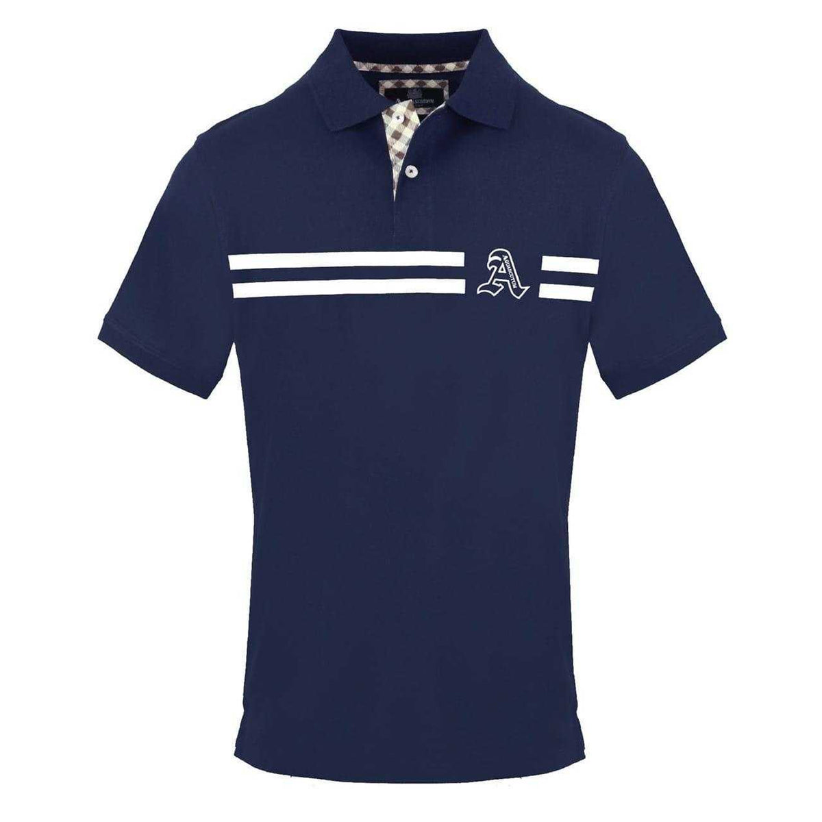 Navy - Front - Aquascutum Mens Collared Short-Sleeved Polo Shirt