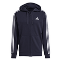 Inkwell - Front - Adidas Mens Essentials 3 Stripes Full Zip Hoodie
