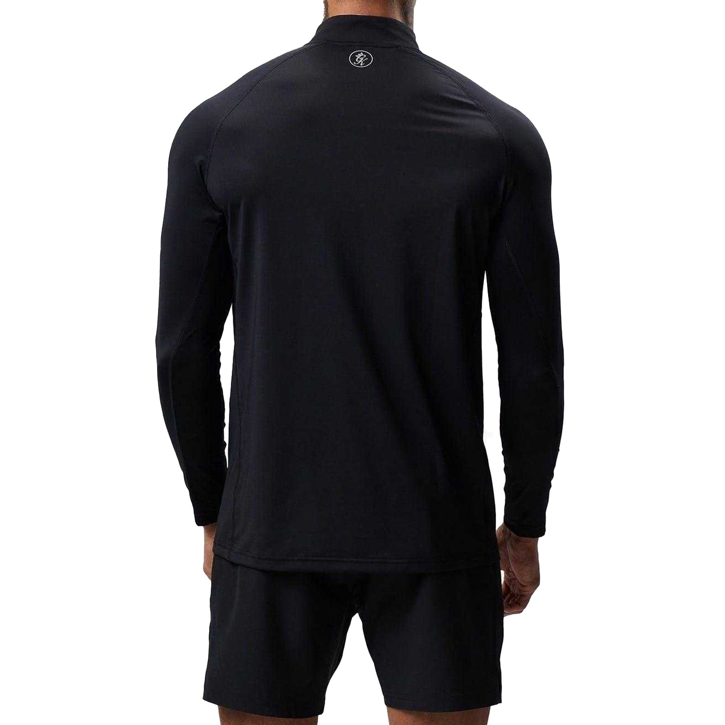 Black - Back - Gym King Mens Energy Quarter Zip Raglan Athletic Top