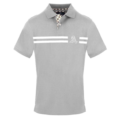 Grey - Front - Aquascutum Mens Collared Short-Sleeved Polo Shirt
