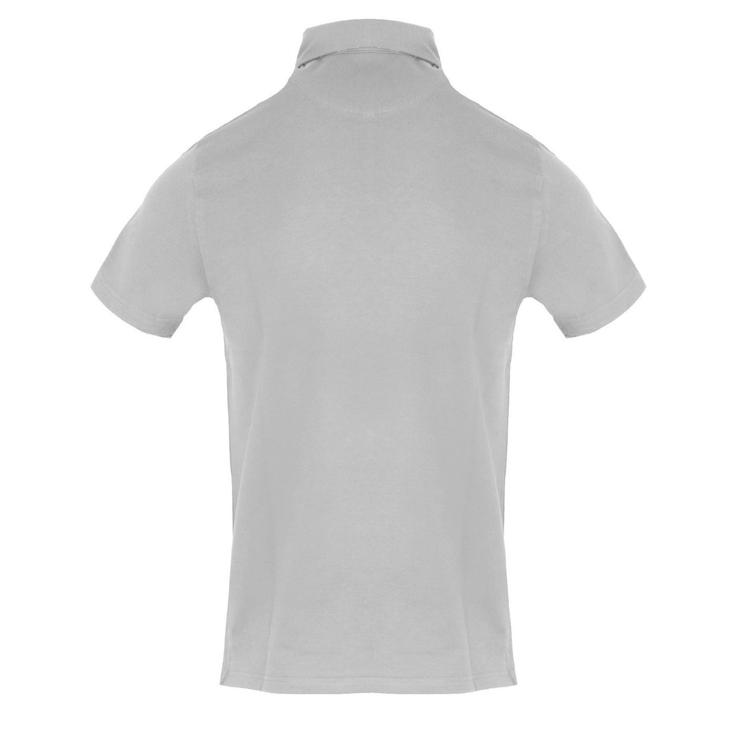 Grey - Back - Aquascutum Mens Collared Short-Sleeved Polo Shirt
