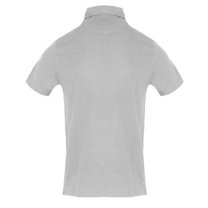 Grey - Back - Aquascutum Mens Collared Short-Sleeved Polo Shirt