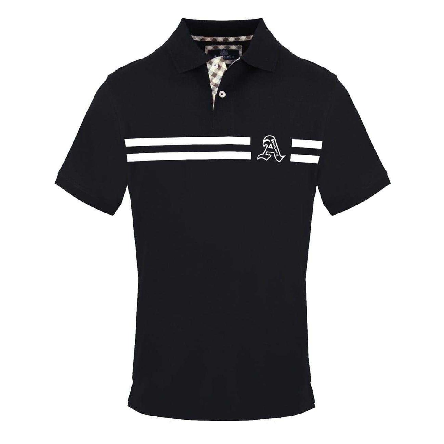 Black - Front - Aquascutum Mens Collared Short-Sleeved Polo Shirt