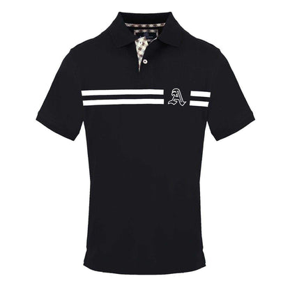 Black - Front - Aquascutum Mens Collared Short-Sleeved Polo Shirt