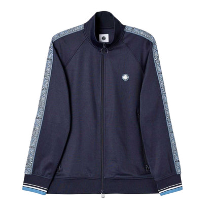 Navy - Front - Pretty Green Mens Eclipse Paisley Taped Raglan Track Top