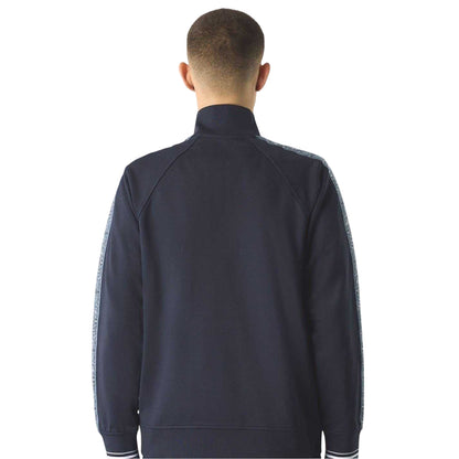 Navy - Back - Pretty Green Mens Eclipse Paisley Taped Raglan Track Top