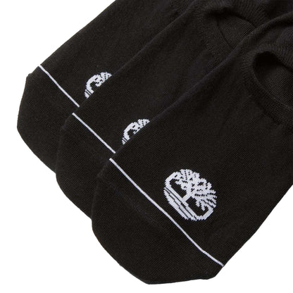 Black - Back - Timberland Mens No-Show Socks (Pack of 3)