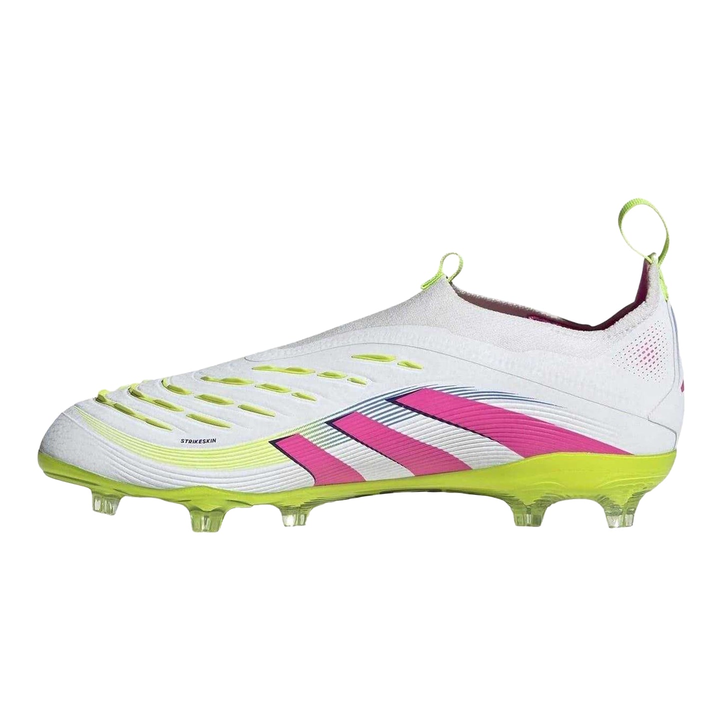 White-Pink - Side - Adidas Childrens-Kids Predator Elite Football Boots