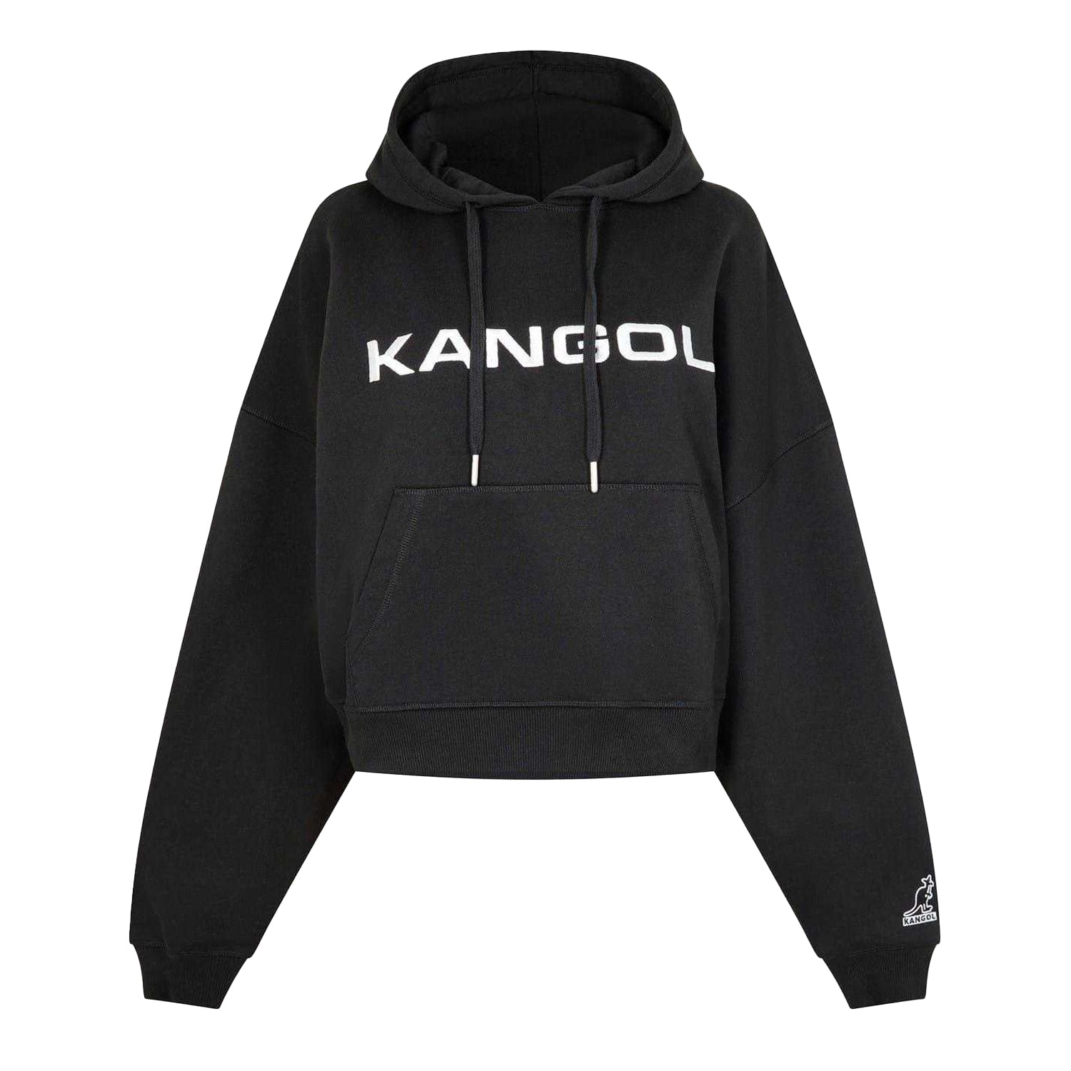 Black - Front - Kangol Womens-Ladies Logo Hoodie