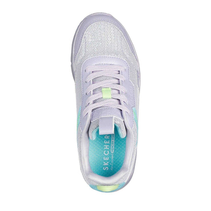 Lavender - Side - Skechers Childrens-Kids Uno Low Cut Trainers