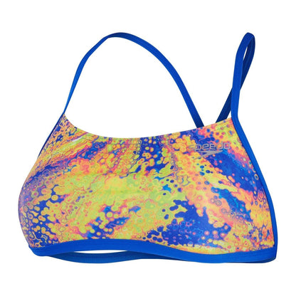 Pink-Yellow - Front - Speedo Womens-Ladies Abstract Bikini Top