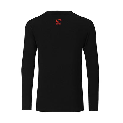 Black - Back - Sondico Boys Thermal Collared Base Layer Top