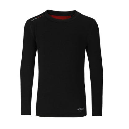 Black - Front - Sondico Boys Thermal Collared Base Layer Top