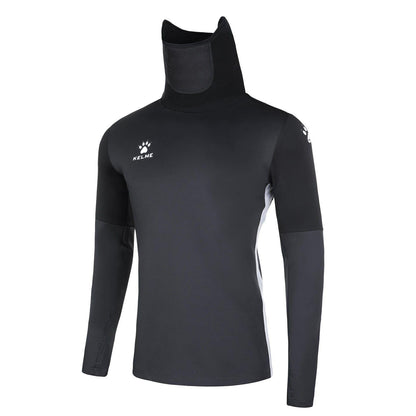Dark Grey - Front - Kelme Mens Face Mask Funnel Neck Slim Base Layer Top