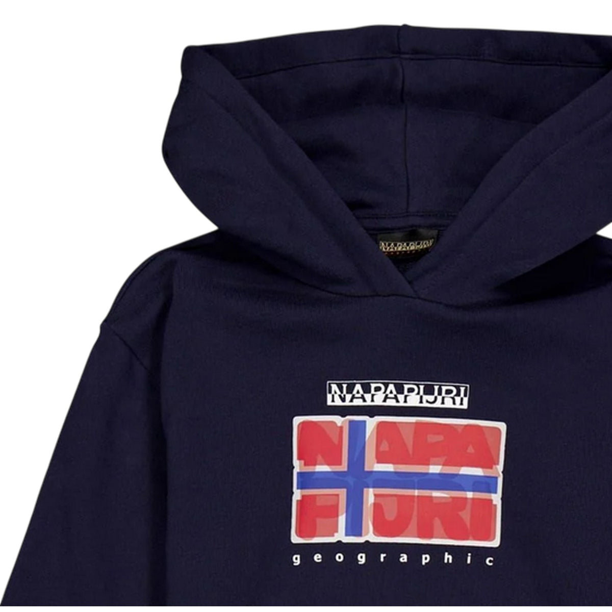 Marine Blue - Side - Napapijri Childrens-Kids Sella Flag Hoodie