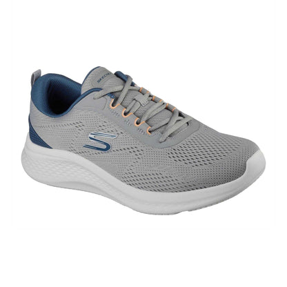 Grey-Blue - Front - Skechers Mens Go Run Consistent Mesh Low Trainers