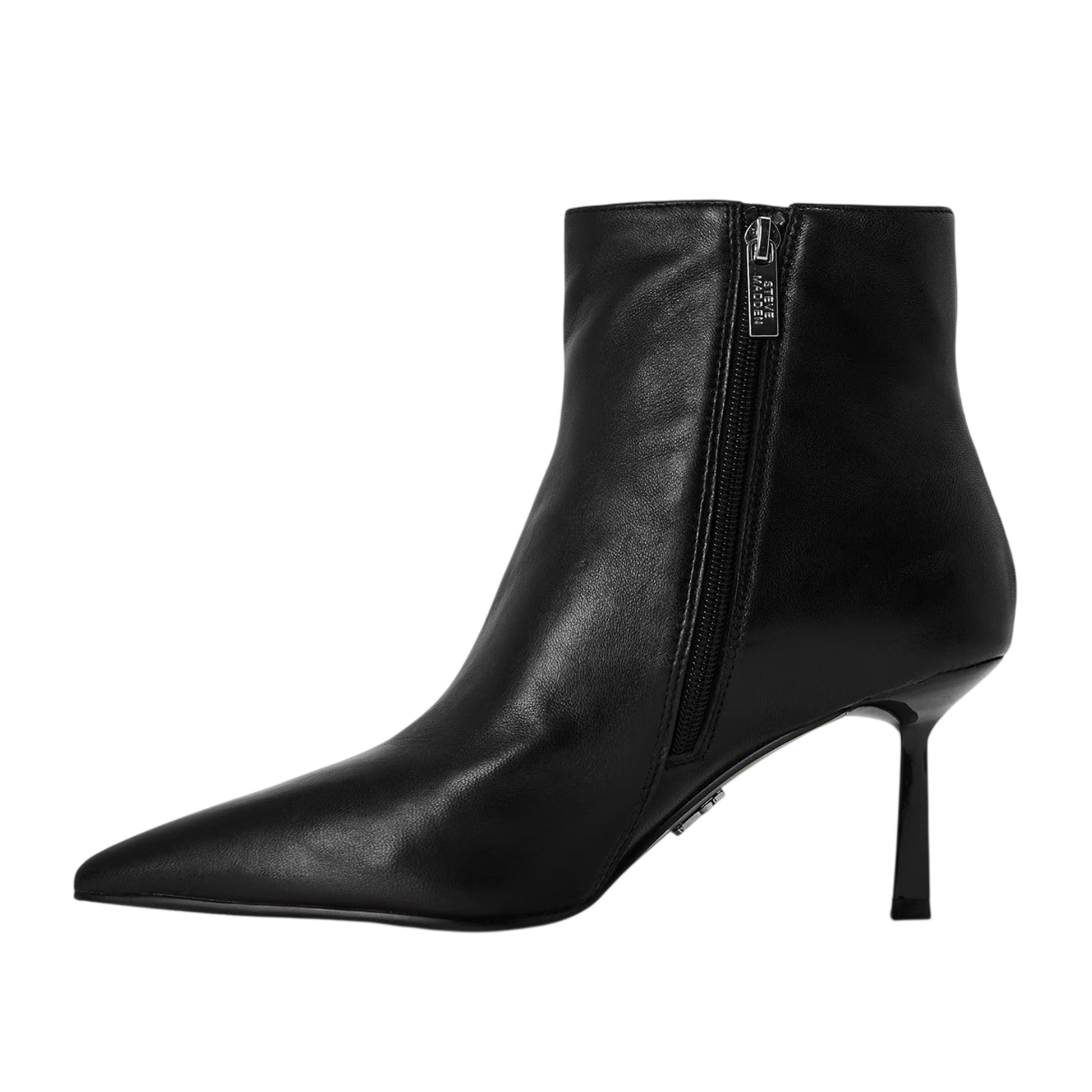 Black - Back - Steve Madden Womens-Ladies Sabine Leather Stiletto Heel Ankle Boots