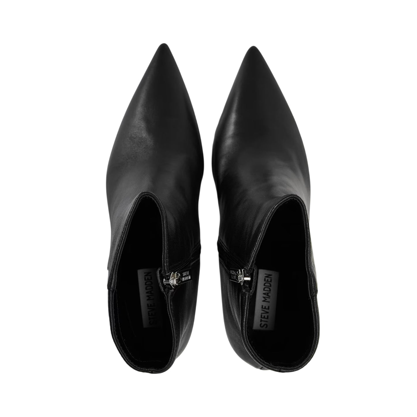 Black - Side - Steve Madden Womens-Ladies Sabine Leather Stiletto Heel Ankle Boots