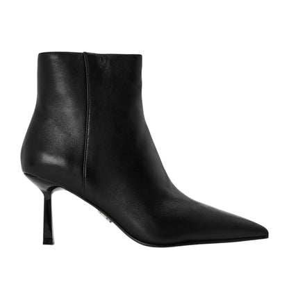 Black - Front - Steve Madden Womens-Ladies Sabine Leather Stiletto Heel Ankle Boots