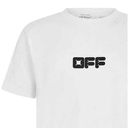 White - Side - Off White Mens Cotton Slim T-Shirt
