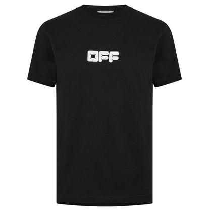 Black - Front - Off White Mens Cotton Slim T-Shirt