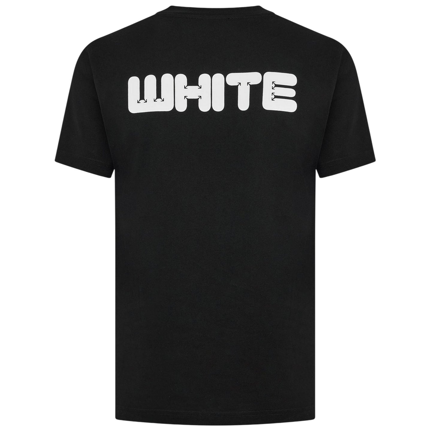 Black - Back - Off White Mens Cotton Slim T-Shirt