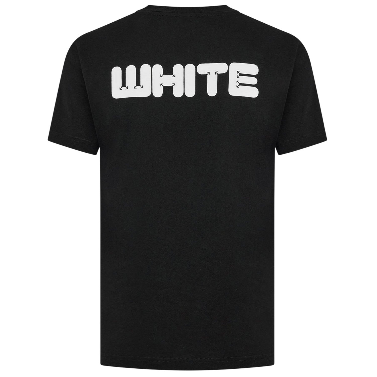 Black - Back - Off White Mens Cotton Slim T-Shirt
