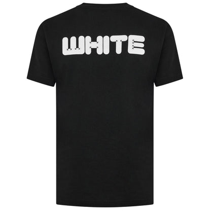 Black - Back - Off White Mens Cotton Slim T-Shirt
