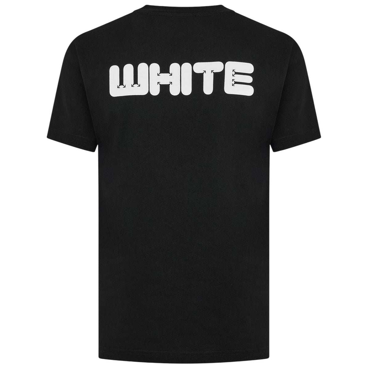 Black - Back - Off White Mens Cotton Slim T-Shirt