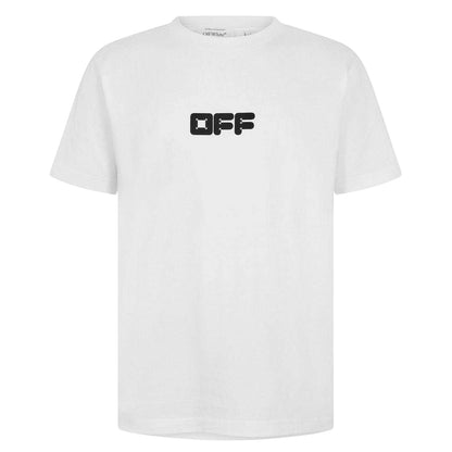 White - Front - Off White Mens Cotton Slim T-Shirt