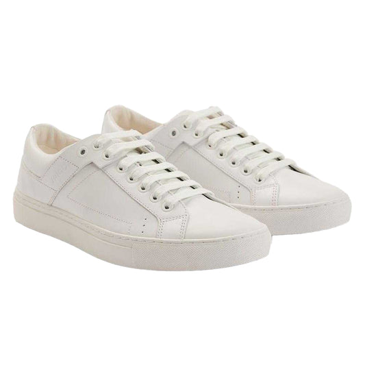 White - Front - Hugo Mens Futurism Leather Tennis Trainers