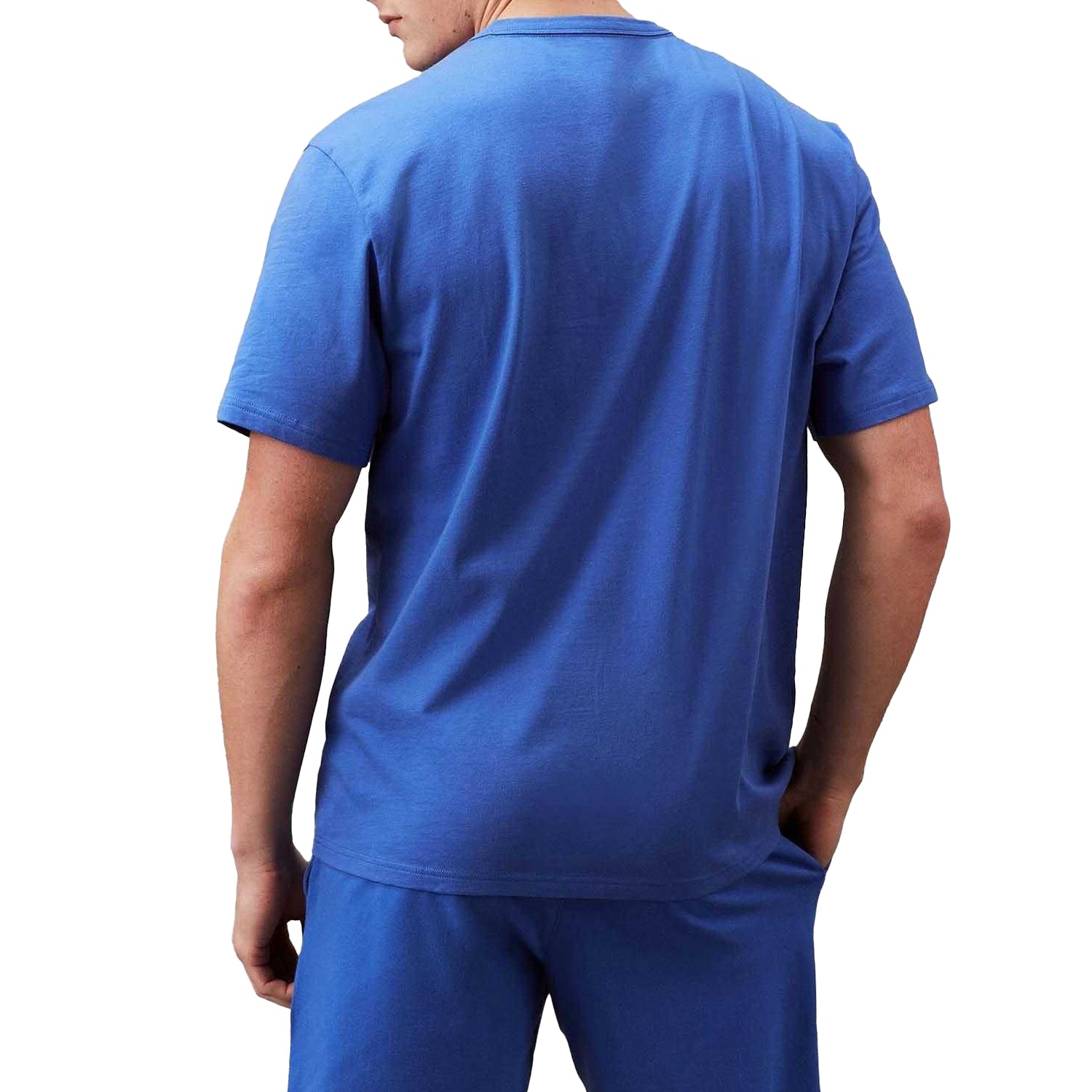 Blue - Back - Calvin Klein Mens Logo Lounge T-Shirt