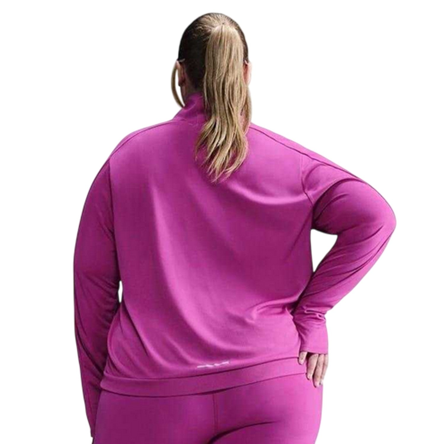 Fuchsia Pink - Back - Nike Womens-Ladies Reflective Quarter Zip Plus Athletic Top