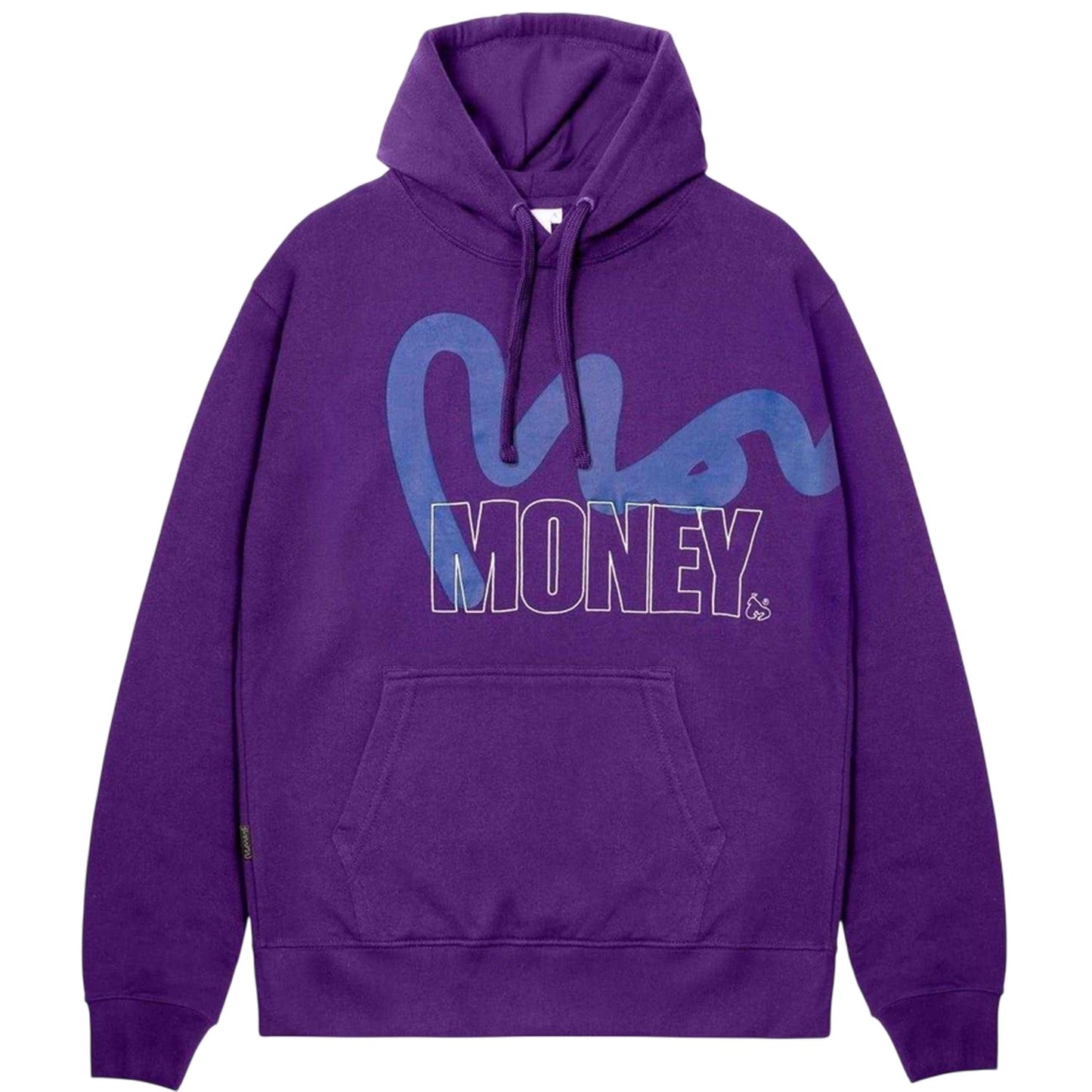 Purple - Front - Money Mens Block Stencil Hoodie
