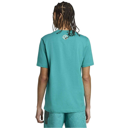 Teal - Back - Adidas Mens House Of Tiro Sports T-Shirt