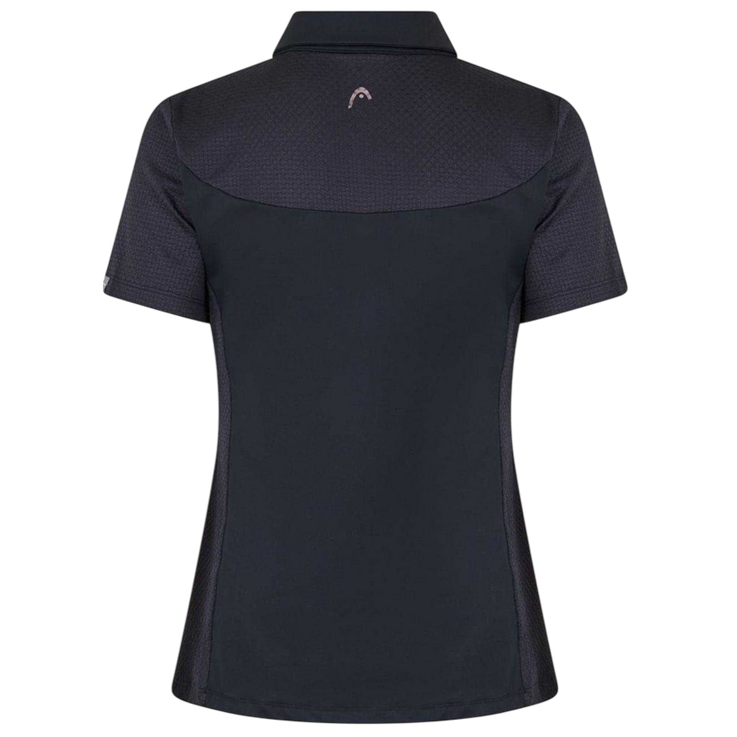 Black-White - Back - Head Womens-Ladies Floral Performance Polo Shirt