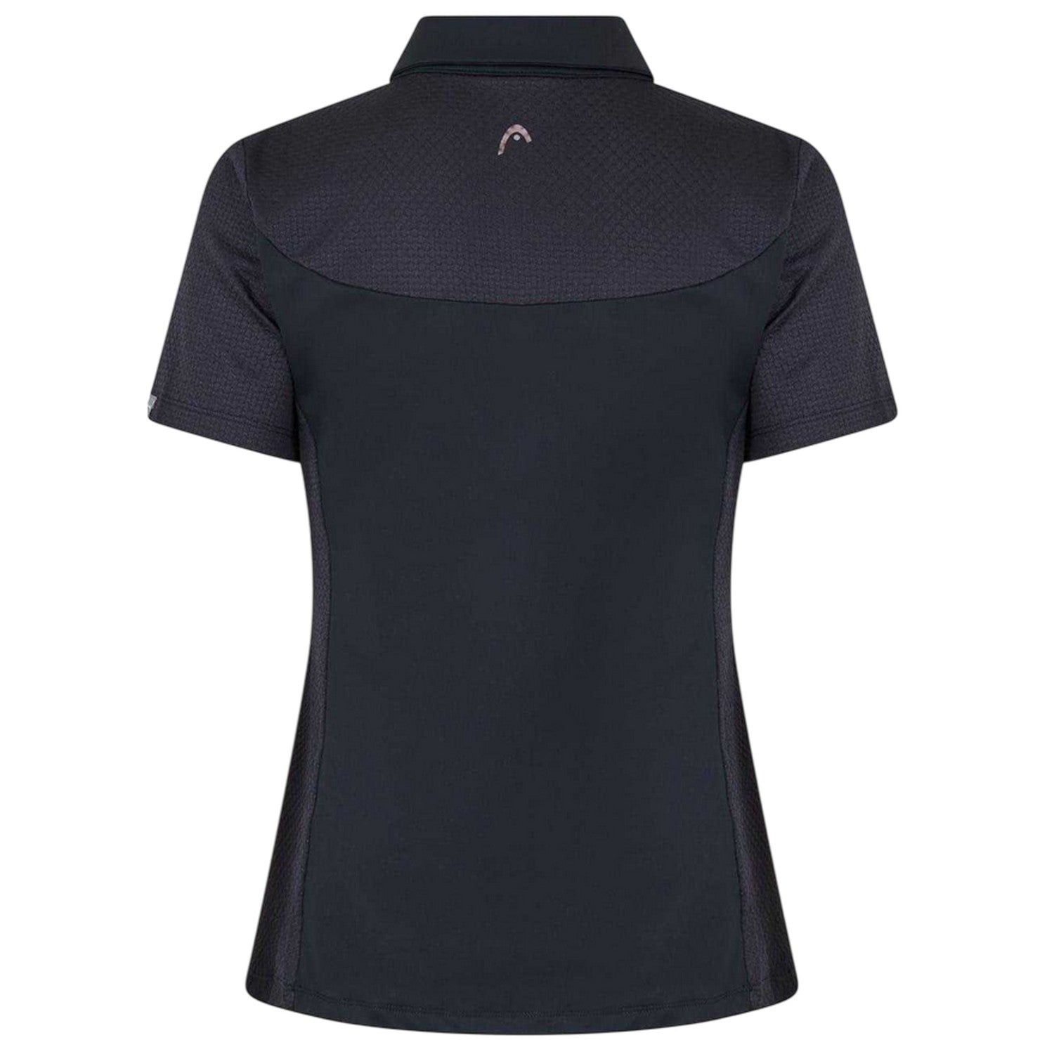 Black-White - Back - Head Womens-Ladies Floral Performance Polo Shirt
