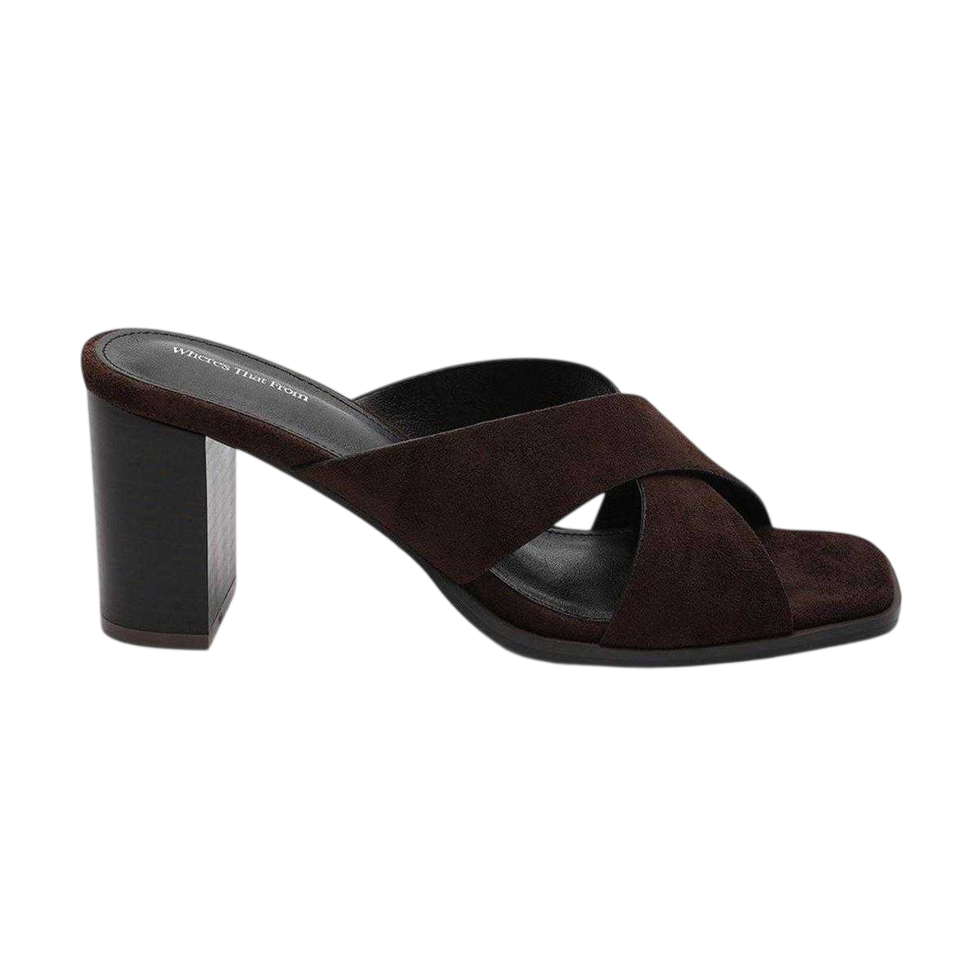 Dark Brown - Back - Where´s That From Womens-Ladies Block Heel Sandals