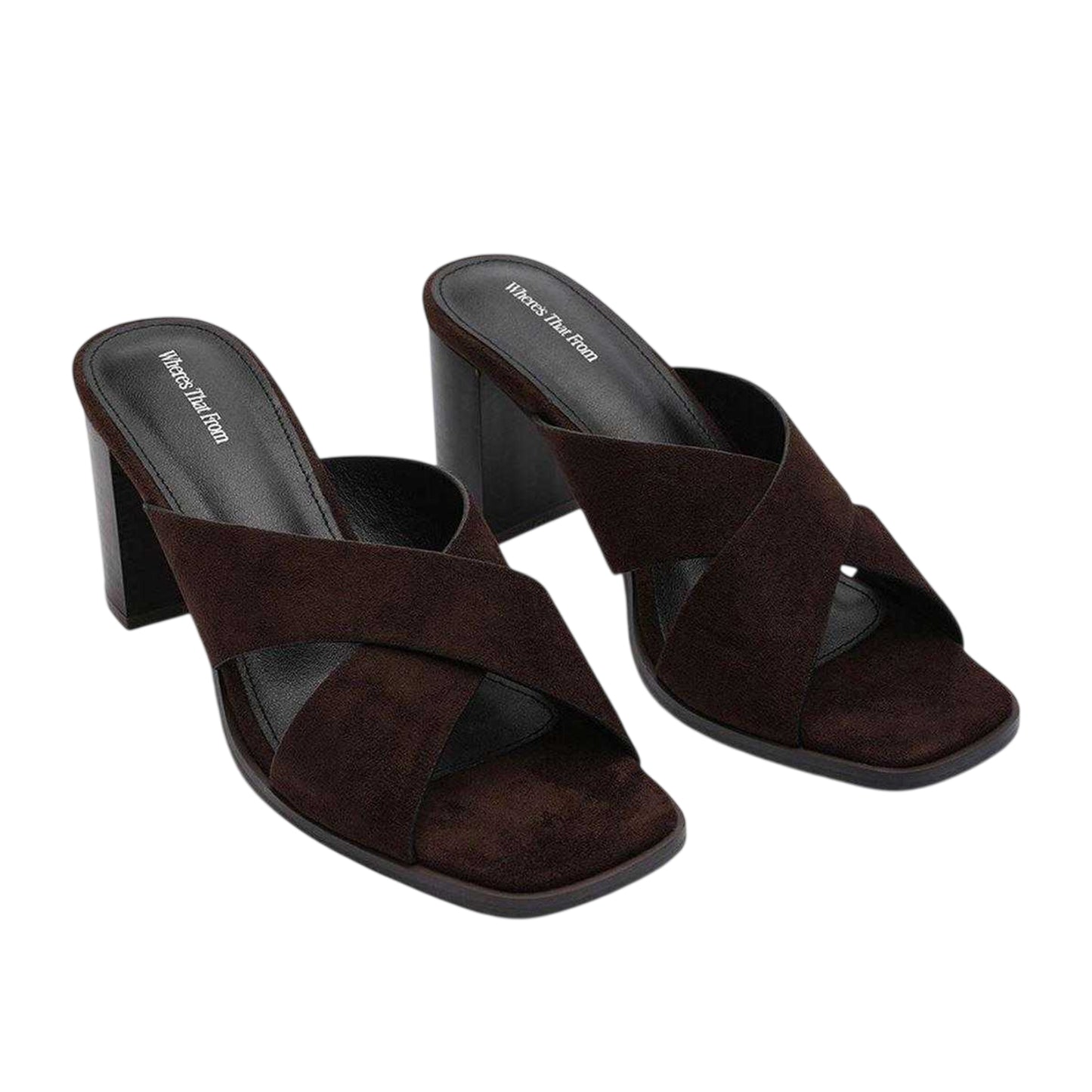 Dark Brown - Side - Where´s That From Womens-Ladies Block Heel Sandals