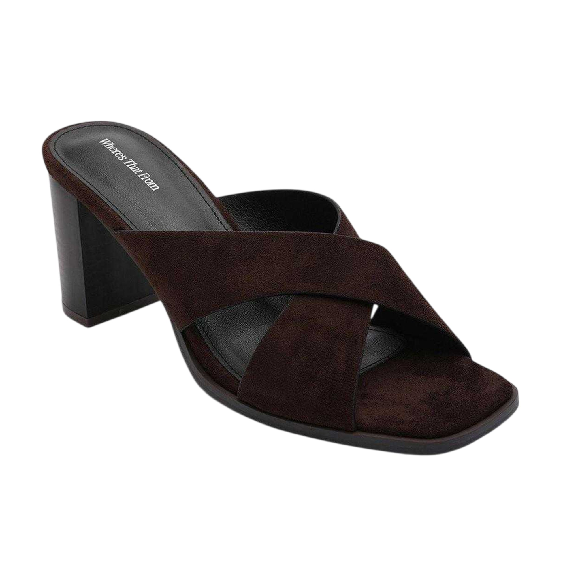 Dark Brown - Front - Where´s That From Womens-Ladies Block Heel Sandals