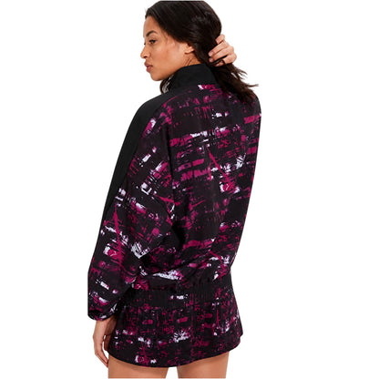 Black-Pink - Back - Ellesse Womens-Ladies Boulevard Fleece Funnel Neck Track Jacket