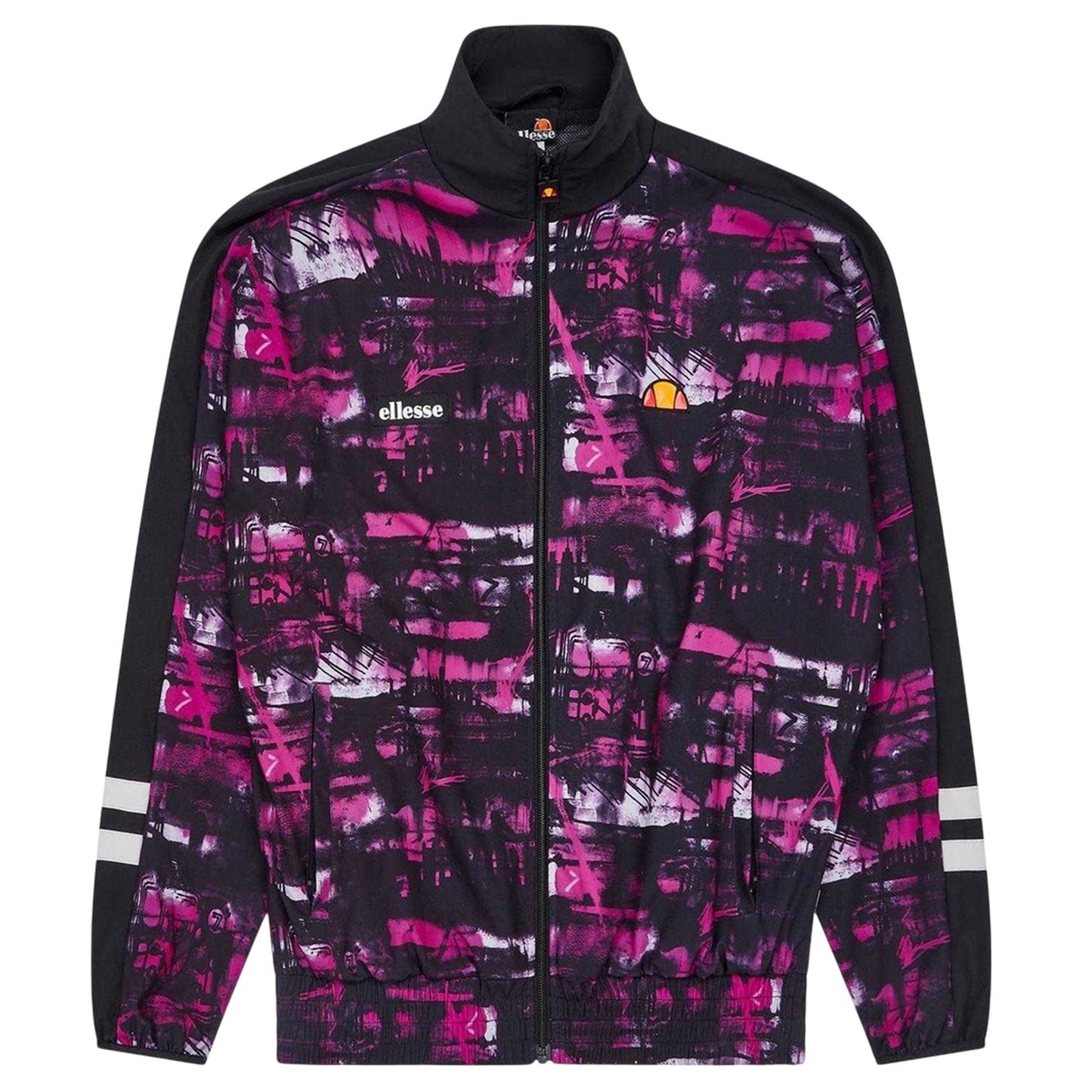 Black-Pink - Front - Ellesse Womens-Ladies Boulevard Fleece Funnel Neck Track Jacket