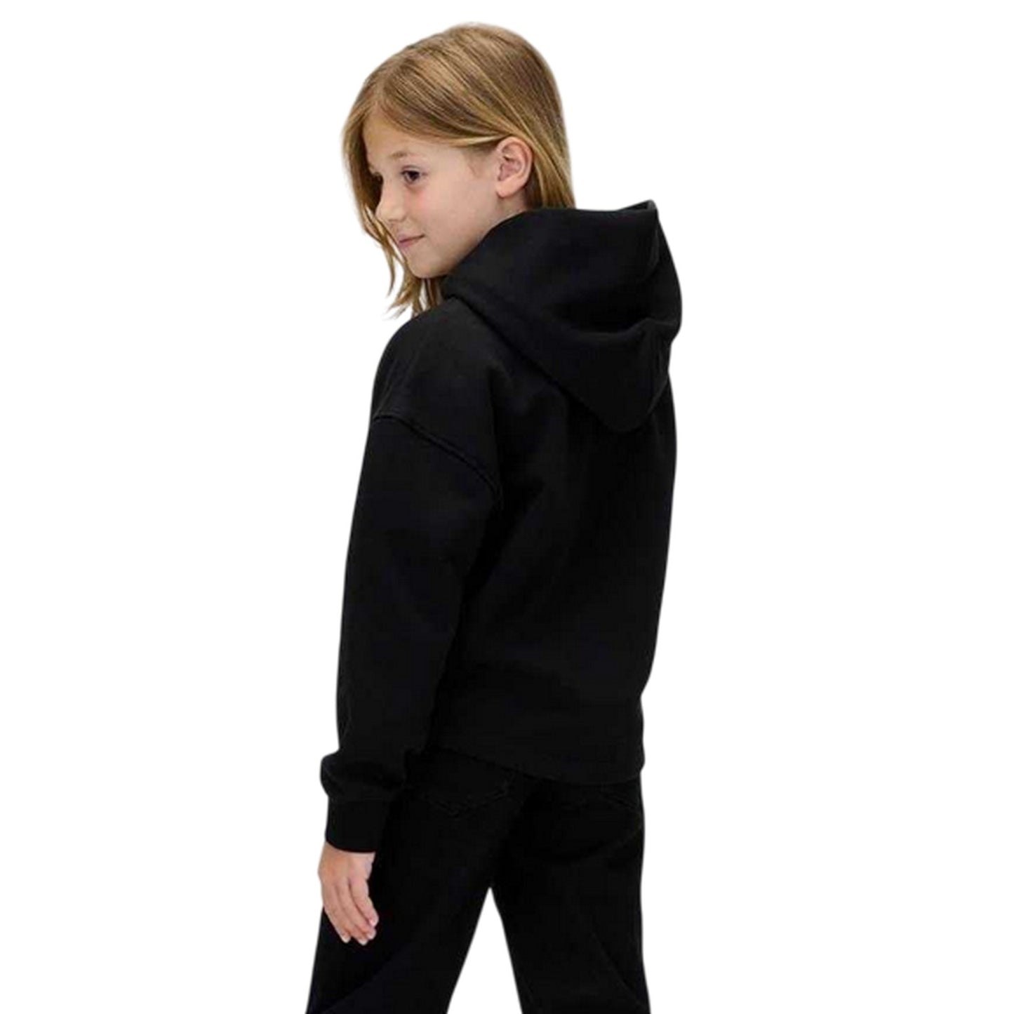 Black - Back - Calvin Klein Childrens-Kids Big Logo Hoodie